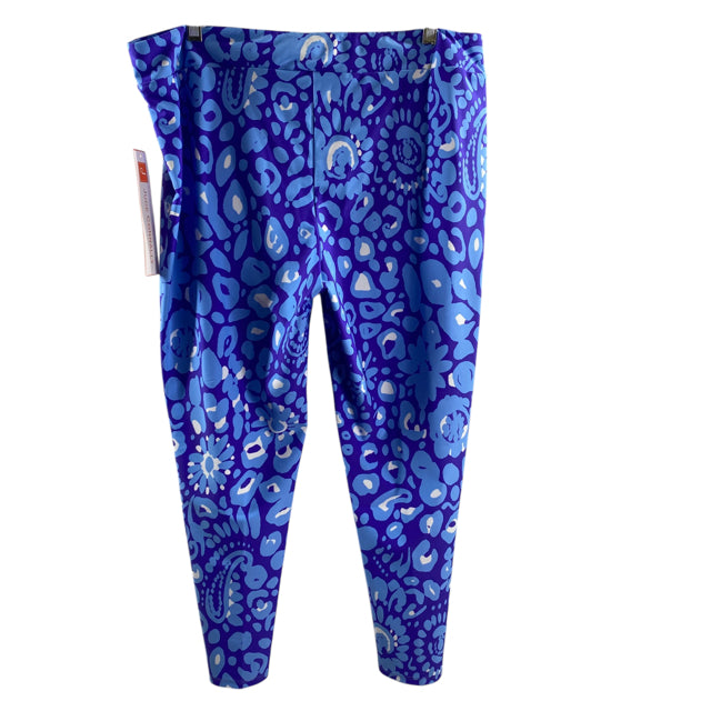 JUDE CONNALLY Size X-LARGE Purple/Blue Animal Elastic Waist Nylon Blend PANTS