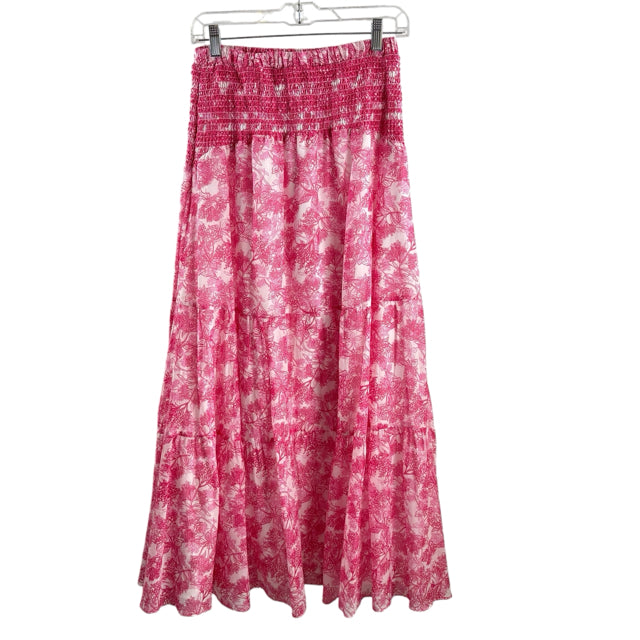 CARTOLINA NANTUCKET Size MED Pink/White Print Maxi SKIRT