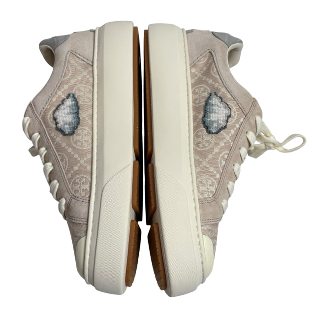 TORY BURCH Size 8 1/2 Beige Sneaker Monogram SHOE