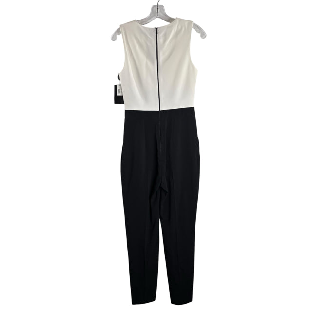 DAVID KOMA Size 10 Black/White Sleeveless JUMPSUIT