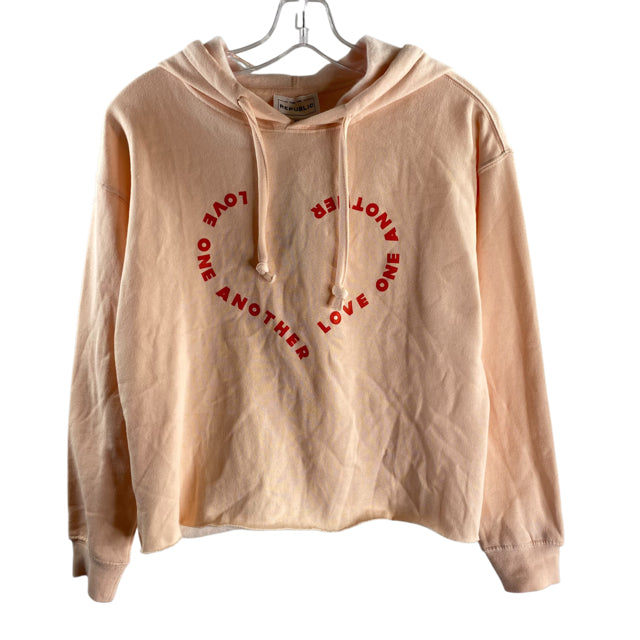 FOR THE REPUBLIC Size X-SMALL Pink Long Sleeve Hoodie NWT TOP