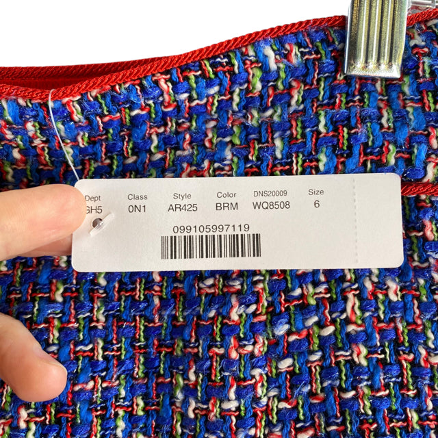 J CREW Size 6 Blue/Red Tweed Mini Cotton Blend NWT SKIRT