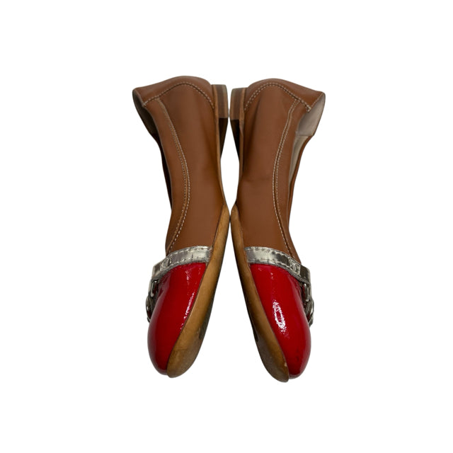 AGL Size 37 Red/Tan Ballet AS IS! SHOE