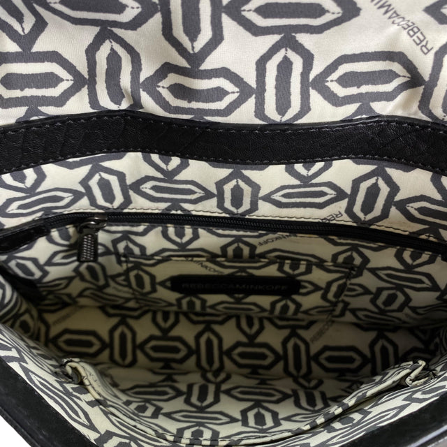 REBECCA MINKOFF Black/Silver Leather Cross Body NWT PURSE