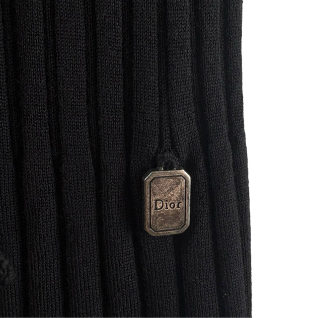 CHRISTIAN DIOR Size X-SMALL Black Long Sleeve Sweaterknit DRESS