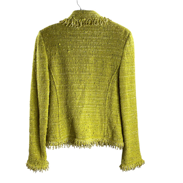 ST JOHN Size 8 Green Tweed Long Sleeve BLAZ / JKT