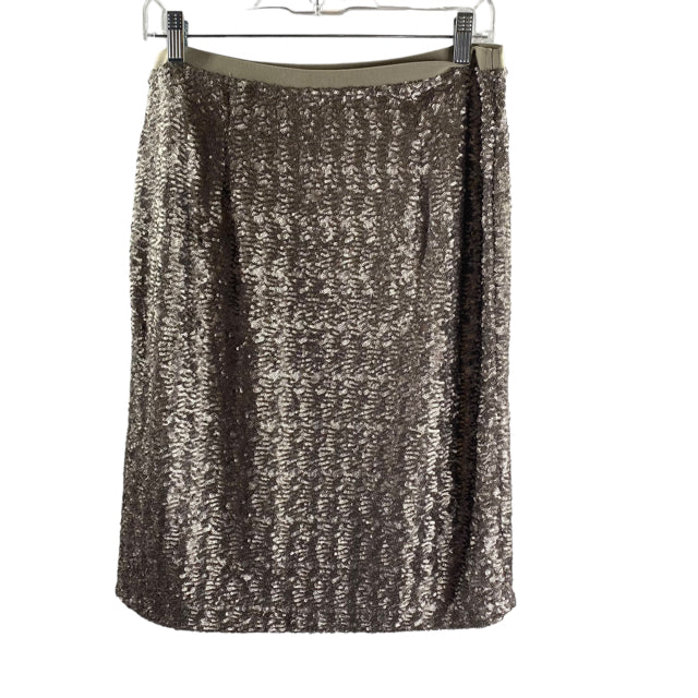 J JILL Size SMALL Silver Sequin Knee Length Nylon Blend NWT SKIRT