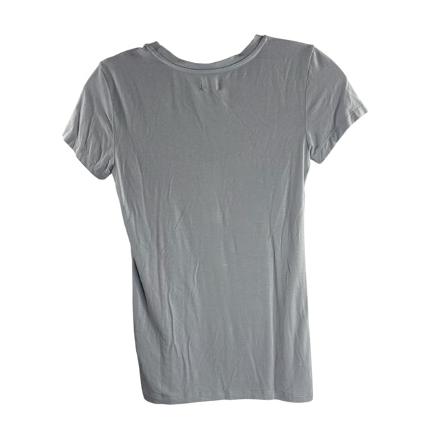 L'AGENCE Size X-SMALL Light Blue Short Sleeve Tee Rayon Blend NWT TOP