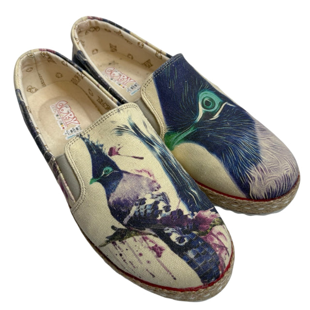 GOBY Size 37 Cream/Multi Flats Canvas SHOE