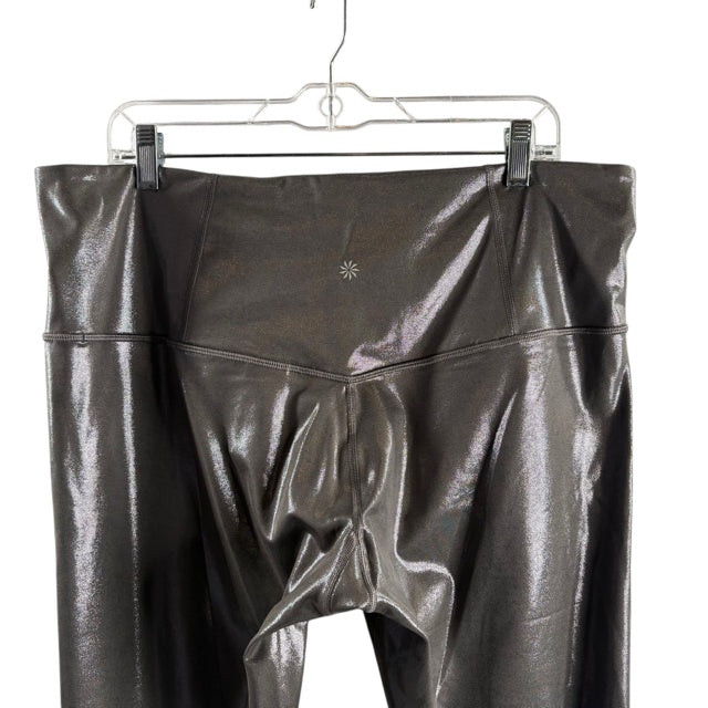 ATHLETA Size 2X Gray Shimmer Leggings ACTIVE PANT