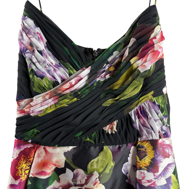 PAPELL Size 16 Black/Multi Floral Strappy NWT DRESS