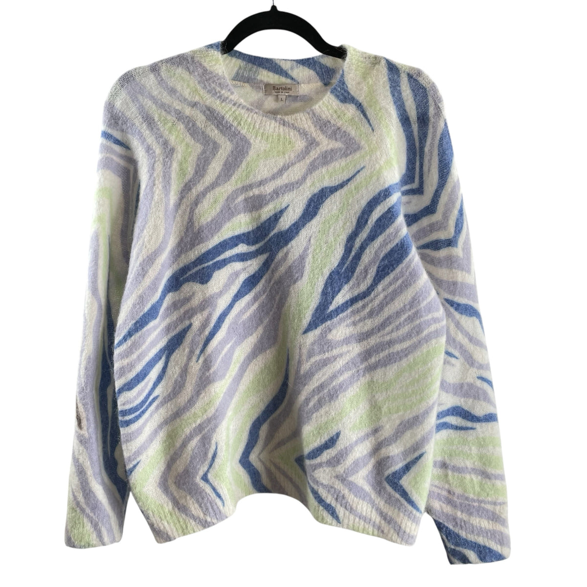 BARTOLINI Size LARGE Blue/Green Long Sleeve SWEATER