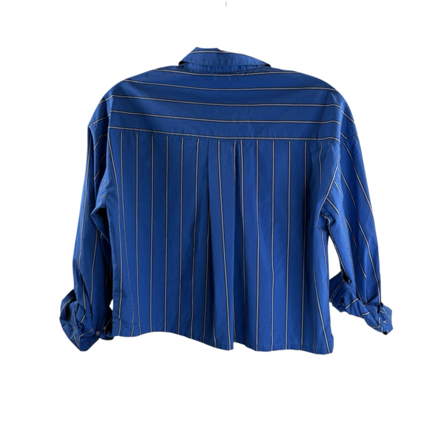 EVEREVE Size X-SMALL Royal Blue Stripe Long Sleeve BLOUSE