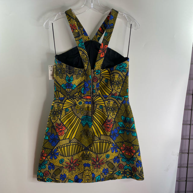 ZARA TRF Size MEDIUM Gold/Multi Print Strappy Polyester NWT DRESS