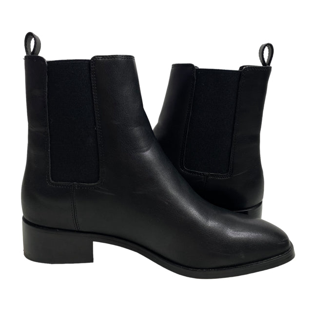 J CREW Size 8 1/2 Black Ankle Leather BOOT