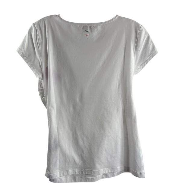 FREDDY B Size SMALL White Short Sleeve ACTIVE TOP