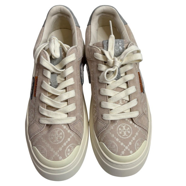 TORY BURCH Size 8 1/2 Beige Sneaker Monogram SHOE