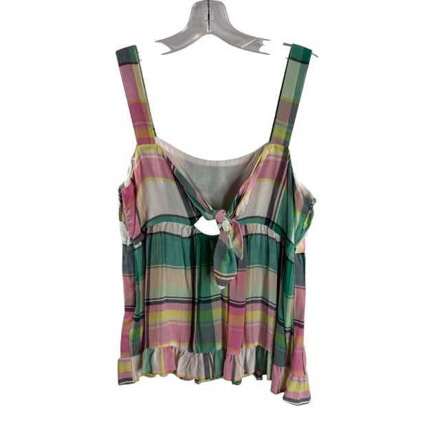 LOFT Size 10 PET Multi Plaid Strappy NWT BLOUSE