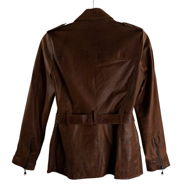 CLAUDIO IACOVELLI Size SMALL Brown Leather JACKET