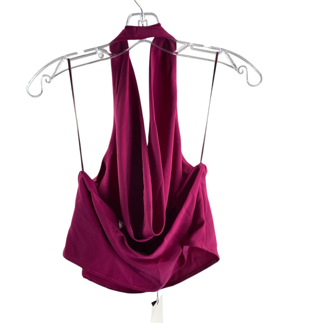 ZARA Size MEDIUM Magenta Halter Crop Polyester NWT TOP