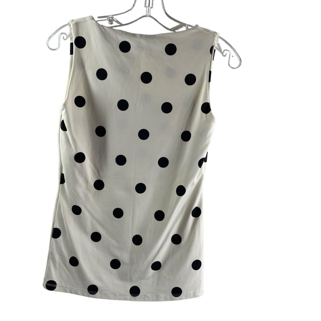 ZARA Size MED Cream/Black Dots Sleeveless Tank NWT TOP