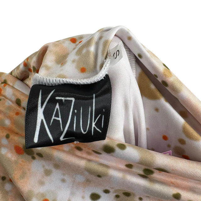 KAZIUKI Size SMALL White/Multi Print Maxi Rayon Blend SKIRT