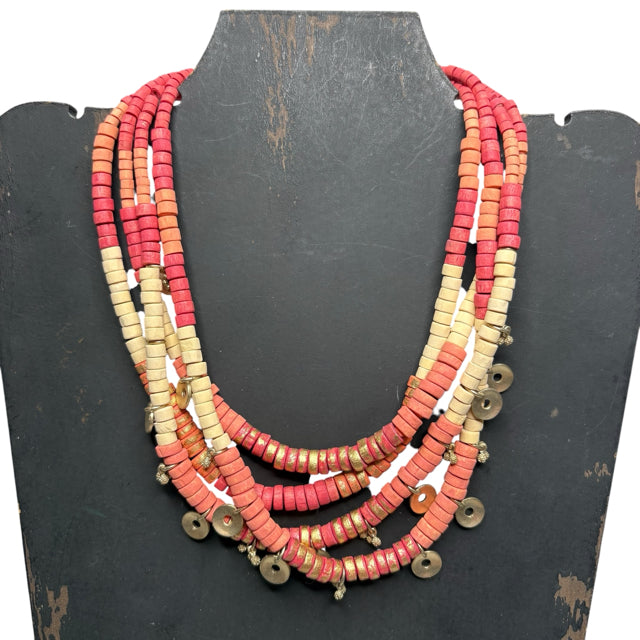 CHICOS Costume Pink/Cream Beads 18" NECKLACE