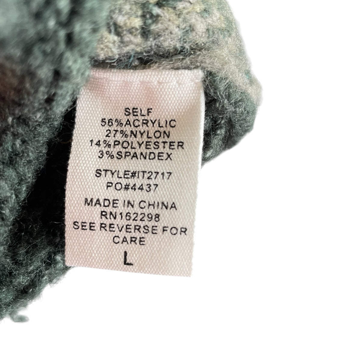 BUCKETLIST Size LARGE Green/Gray Camo Long Sleeve Acrylic Blend SWEATER