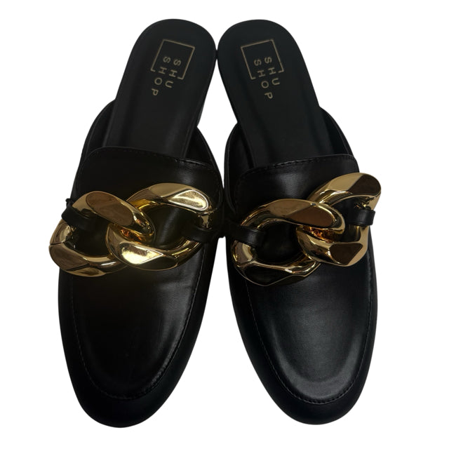 SHU SHOP Size 9 Black Slide Faux Leather NWOT SHOE