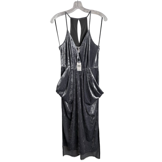 BCBG GEN Size SMALL Gray Strappy Crushed Velvet NWT DRESS
