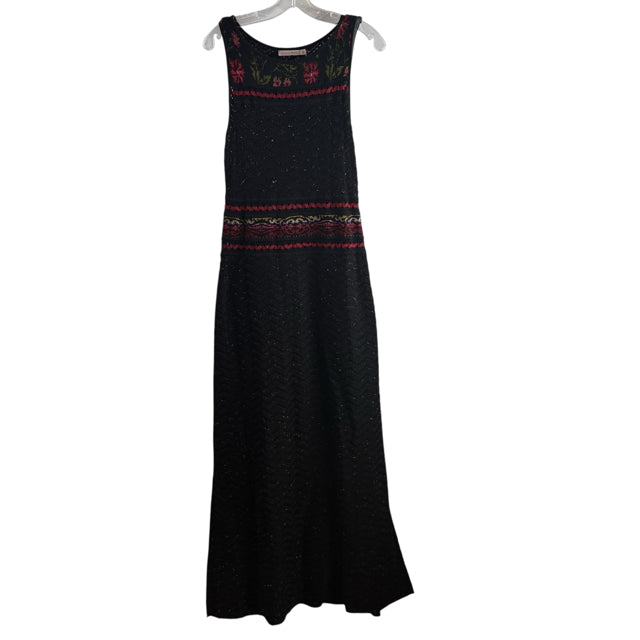 CECELIA PRADO Size MEDIUM Black Embroidered Sleeveless Viscose Blend DRESS