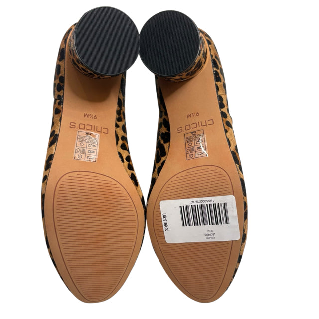 CHICOS Size 9 1/2 Brown/Black Ankle Haircalf SHOE