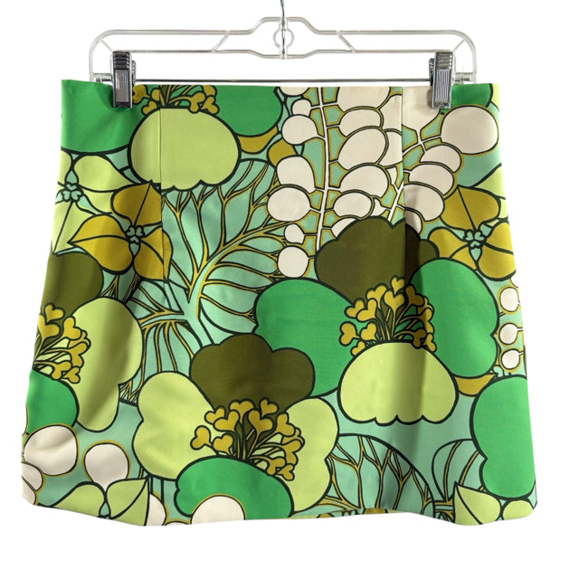 ZARA Size LARGE Green/Yellow Print Mini SKIRT