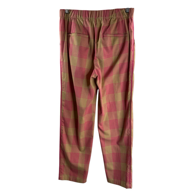 MAEVE Size 4 Tan/Pink Plaid PANTS