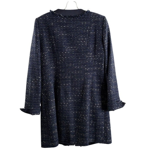 LAFAYETTE 148 Size 6 Blue/White Tweed Cotton Blend JACKET