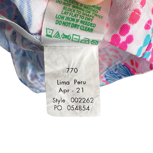 LILLY PULITZER Size X-SMALL Blue/Multi Print Sleeveless Pima Cotton DRESS