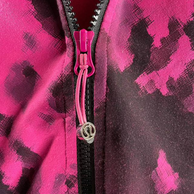 LULULEMON Size 8 Pink/Black Tie-Dye Hoodie ACTIVE TOP