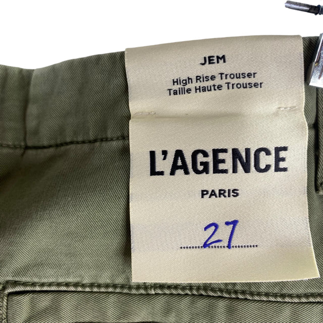 L'AGENCE Size 27 Olive Track Stripe Cotton NWT PANTS