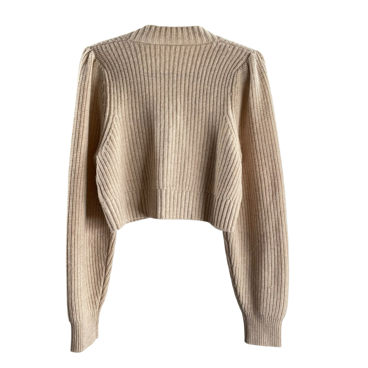 LOVE SHACK FANCY Size MED Beige Long Sleeve Button Front SWEATER