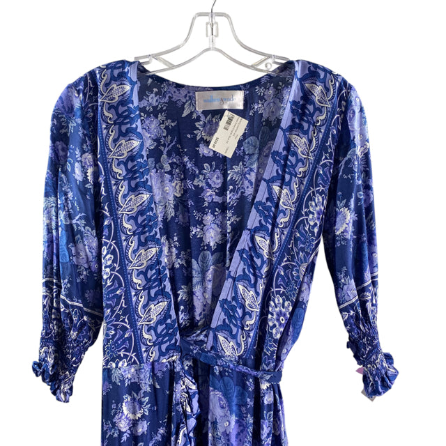 WALKER & WADE Size X-SMALL Blue/White Print 3/4 Sleeve Rayon NWT DRESS