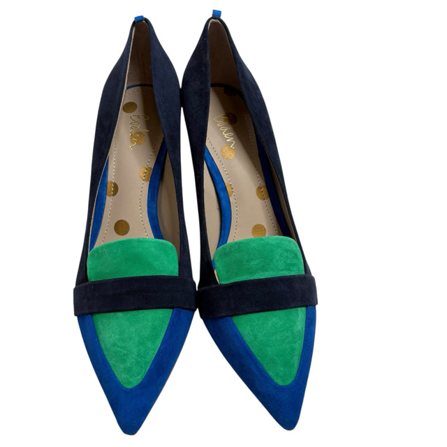BODEN Size 40 Navy/Green Pump Suede NEW - BOX SHOE