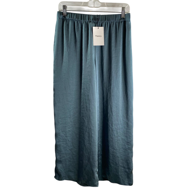 THEORY Size SMALL Teal Elastic Waist Polyester NWT PANTS