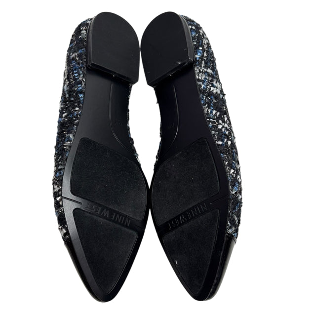 NINE WEST Size 7 1/2 Black/Blue Flats Tweed SHOE