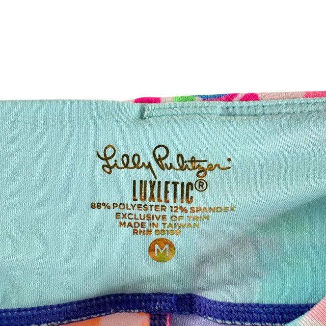 LILLY PULITZER Size MEDIUM Pink/Multi Tropical Print ACTIVE PANT
