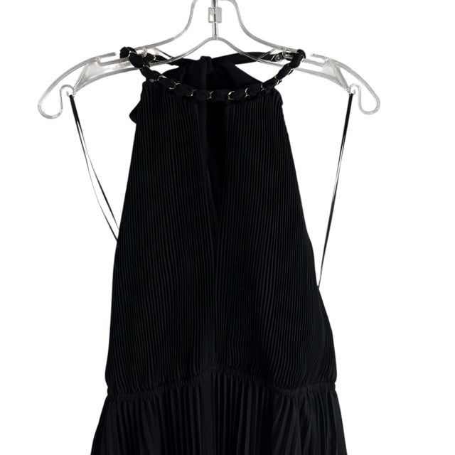 MILLY Size 4 Black Embellished Halter Pleats NWT DRESS