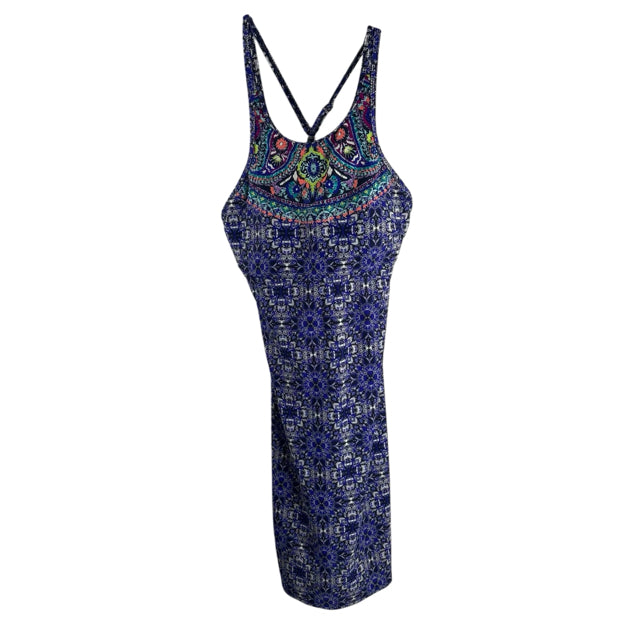 ATHLETA Size 36 B/C Blue/White Print Strappy Stretch DRESS