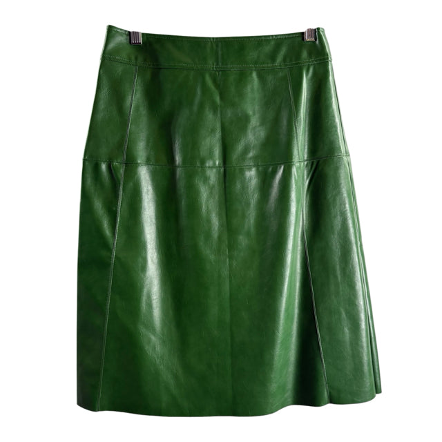 FATE Size MEDIUM Green Midi Button Front Faux Leather NWT SKIRT