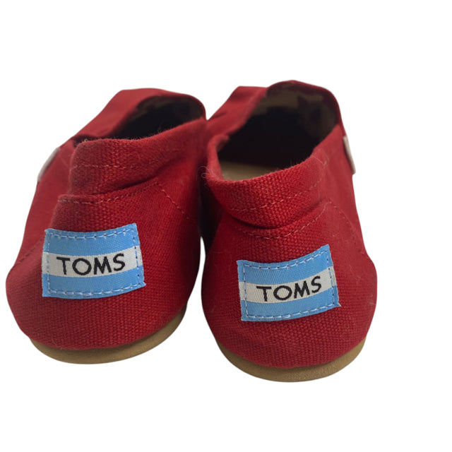 TOMS Size 8 Red Flats Canvas SHOE