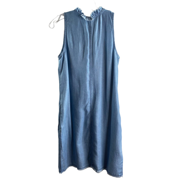 TOMMY BAHAMA Size X-SMALL Light Blue Ruffle Sleeveless Chambray NWT DRESS