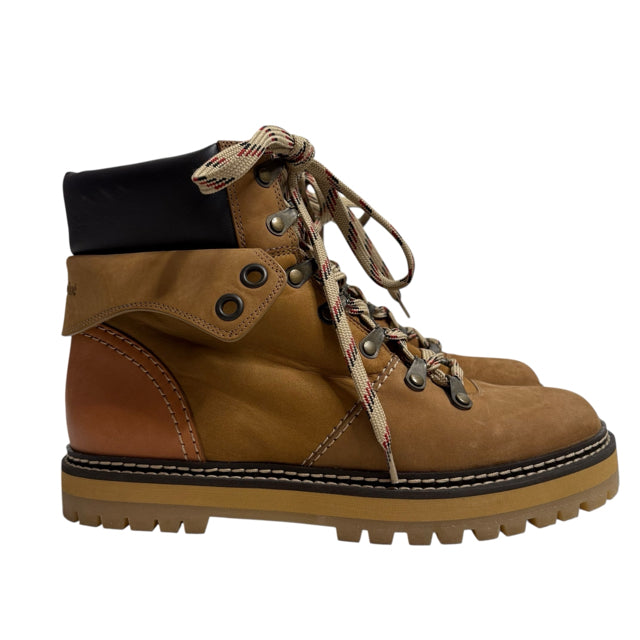 SEE BY CHLOE Size 39 Tan Laced Leather BOOT